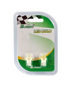Car lamp Glipart, 12V, W5W, 1xLED, e bardhë, 2 pc/pako