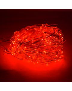 Varg me 400 drita Mini-LED, dritë të kuqe, gjatesia 1 m, plastik/baker, kabëll transparent, IP44, 220 V