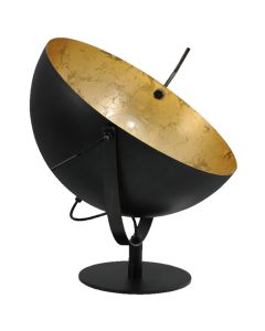 Table Lights Larino E27, 1x75 W, Ø40xH65 cm, metal, black / gold color