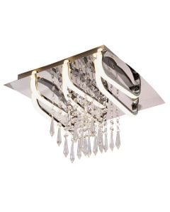 Ceiling lightin, SMD LED, 26W,1820Lm, 3000K, metal/aluminium/acrylicl, chrome, 35x35xH25 cm