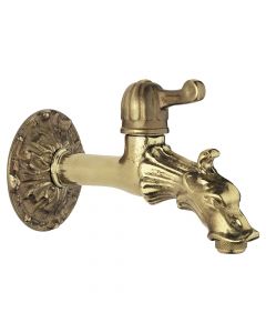Artistic water tap with bronze decor, 1/2" M, with rosette