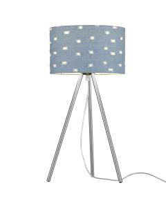 Ndriçues tavolin 'Tripolis', E14,  1x40 W, Ø29xH50 cm, metal/plastik, ngjyrë blu/kromi, IP20