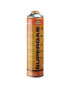 Supergas cylinder  Kemper.
600 ml Supergas bottle
(330 g of gas).
With threaded safety valve
external 7/16 "".
Contains a mixture of:
propane 40% - butane 60%.