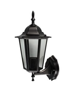 Wall outdoor light, 1x60 W, E27, 20x35 cm, metal/glass, IP44, black color
