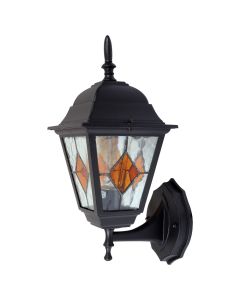 Wall outdoor light, 1x60 W, E27, 21x37.5 cm, metal/glass, IP44, black color