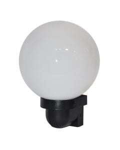 Wall outdoor light, 1x60 W, E27, plastic, IP44, black/opal color