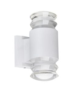 Wall outdoor light LED, 2x6 W, 15x9x23.5 cm, metal/plastic, IP44, white color