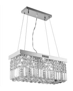 Pending Lamp 6x40 W, G9, D50xW20xH18 cm, matal/crystal, chrome color, IP20