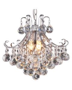 Pending Lamp 4x40 W, E14, D35 cm, matal/crystal, chrome color, IP20