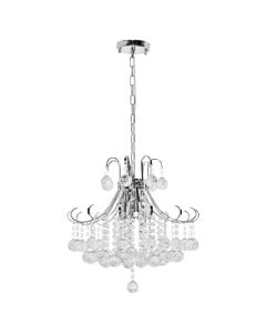 Pending Lamp 7x40 W, E14, D45 cm, matal/crystal, chrome color, IP20