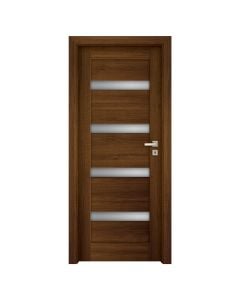 Honeycomb inside door, glass, opening left, 80x204cm, frame size 14-16cm, walnut color, ORS2, B597