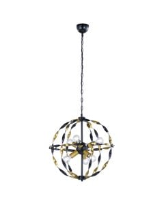 Ndriçues i varur, Bronco, 6xE27, max.40 W,  Ø50xH150 cm, matal, ngjyrë të zezë mat, IP20