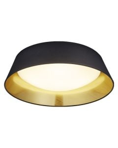 Ndriçues i pllafon, Ponts, SMD LED, 18 W, 1700 lm, 3000 K, Ø45xH12 cm, IP20, metal/tekstil, ngjyrë të zezë