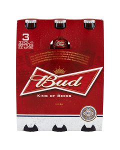 Birrë, shishe, Bud, 3 x33 cl, 5% alkool