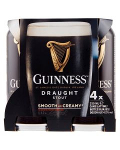 Birrë, kanaçe, Guinness, Draught stout, 4 x330 ml, 4.2% alkool