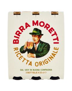 Birrë, shishe, Moretti, Original, 3 x33 cl, 4.6% alkool