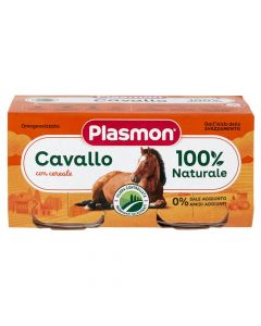 Children's mashed, with horse meat, Plasmon, 2x80 gr