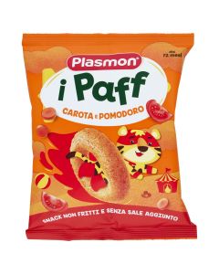 Soft puffs, with carrots and tomatoes, Plasmon, 15 gr