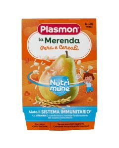 Children's mashed, with pear and cereal, Plasmon, 2x120 gr