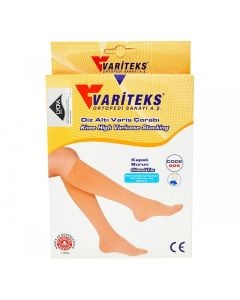 Knee-high varicose stocking, with open toe