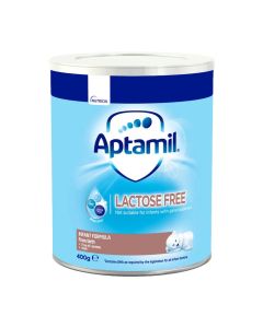 Formulë qumështi për bebe që vuajnë nga intoleranca ndaj laktozës, Milupa Aptamil Lactose Free, 400 g
