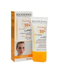 Natural color sun cream, for sensitive skin, with anti-redness effect, Bioderma Photoderm AR SPF 50