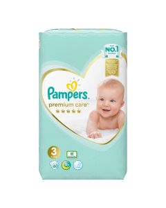 Diapers for babies with a body weight of 6-10 kg, Pampers Premium Care, 60 pieces