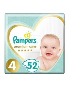 Diapers for babies with a body weight of 9-14 kg, Pampers Premium Care, 52 pieces