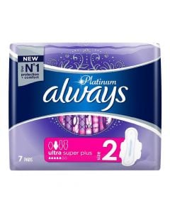 Sanitary pads, Platinum Collection Ultra Normal Plus Size 2, Always, 7 pieces
