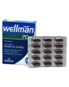 Suplement ushqimor me multivitamina, për meshkuj në moshën mbi 70 vjeç, Wellman® 70+, Vitabiotics