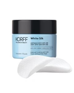 Exfoliating wipes, for the treatment of blemished skin, Korff White Silk