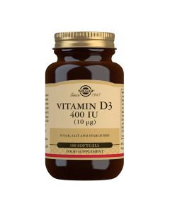 Suplement ushqimor për mirëmbajtjen e kockave, me vitaminë D3, Solgar Vitamin D400 iu