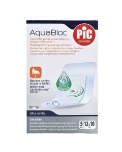 Aqua Bloc, ankerplast antibakterial 10Cm X 12St X5