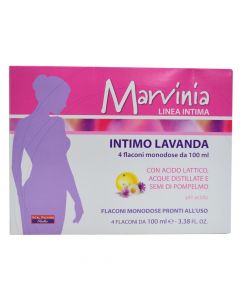 Marvinia lavandë intime me acid laktik, ujë të distiluar, fara grejpfruti, me pH acid.