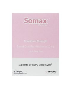 Nutritional supplement, Somax, which helps the nervous system and promotes sleep.