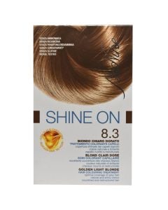 Bojë flokësh permanente, 8.3 Golden Light Blonde, Shine On, BioNike, 50 + 75 ml