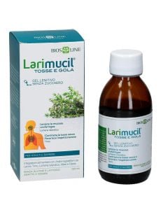 Suplement ushqimor, në formë shurupi, për trajtimin e kollës së thatë dhe irritimit të fytit, Larimucil