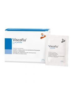 Nutritional supplement with a superior mucolytic action, for the well-being of the respiratory tract, Viscoflu, 20 sachets