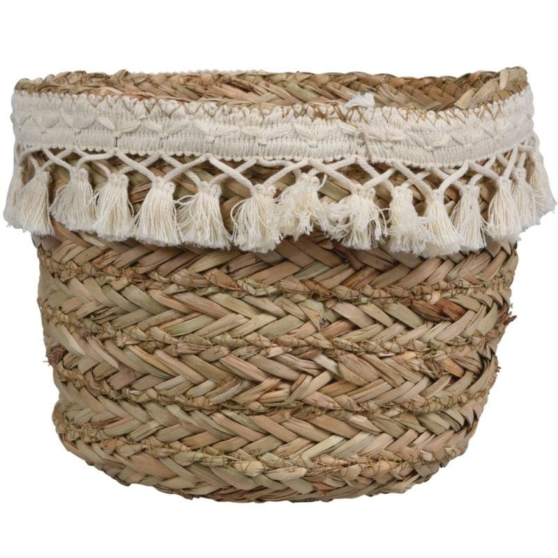 Shportë magazinimi, M, kashtë, natyrale, 20xH18 cm | Megatek