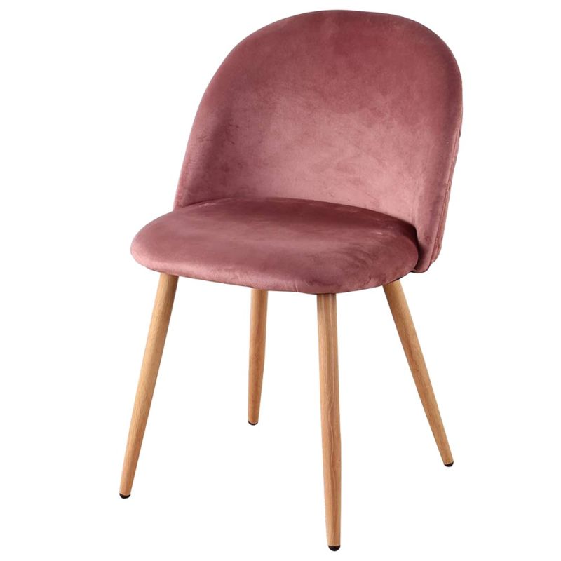 Dining chair, Zomba, velvet fabric cover, pink, 49x53xH77.5