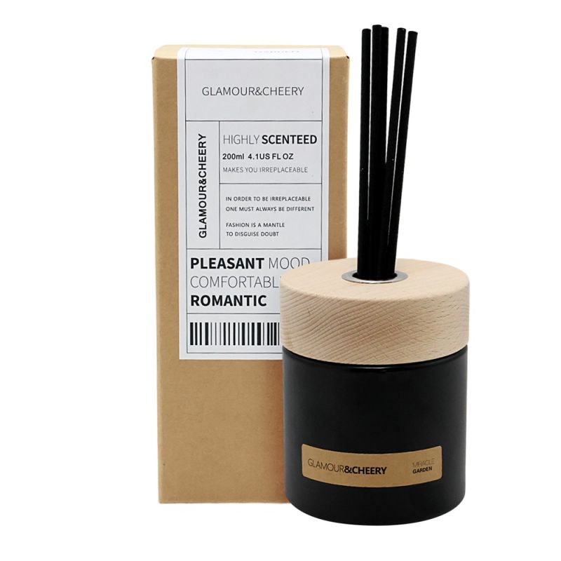 Diffuser, 200 ml, with wooden lid, black/matt | Megatek