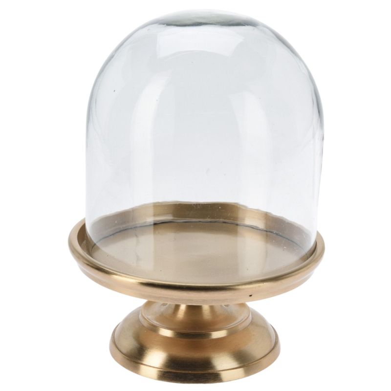 Decorative object, aluminum/glass, golden/clear | Megatek