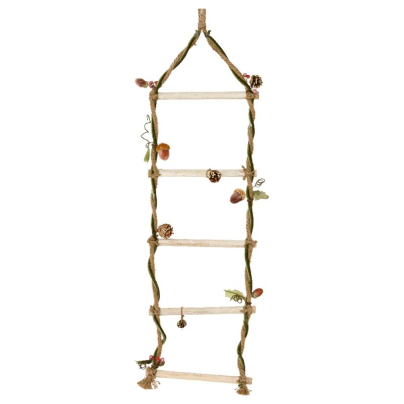 Decorative rope ladder, wood, natural, 35x125 cm | Megatek