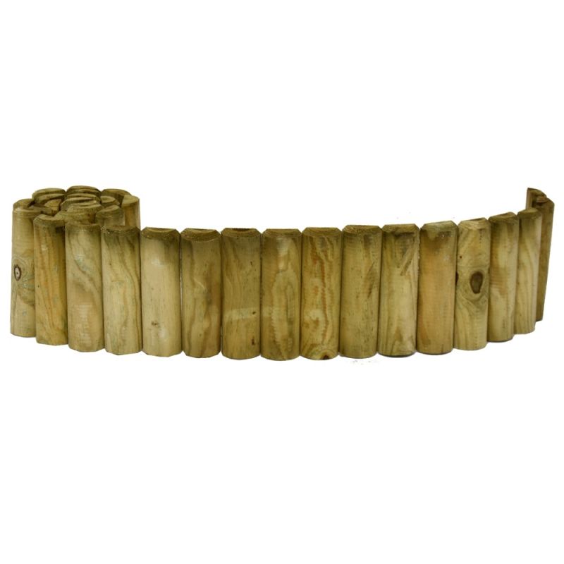 Treated wooden border, 20 x 200 cm, natural color | Megatek