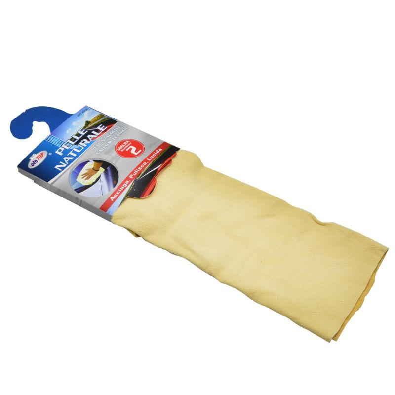 Leather chamois, Ototop, 64 x 32 cm, natural leather Megat