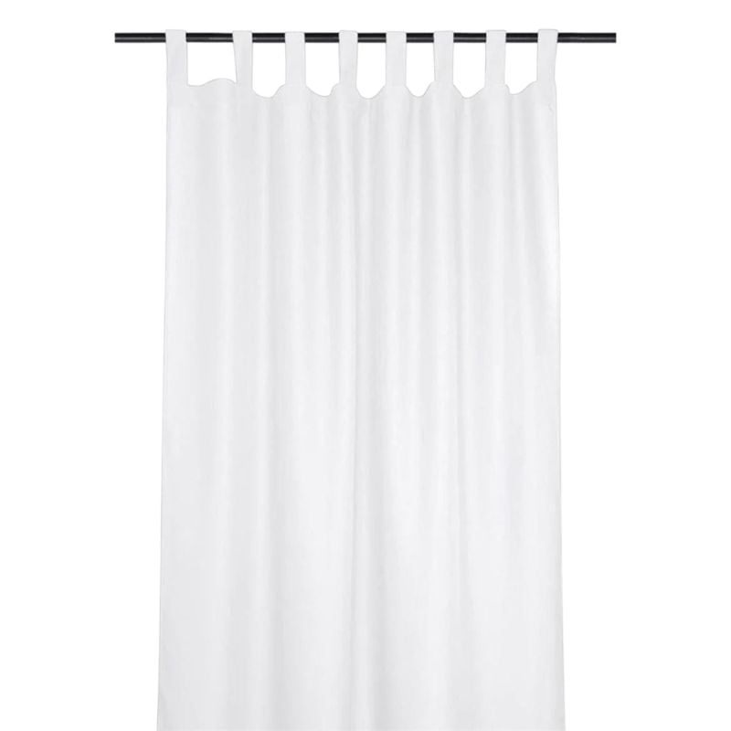 Nelson full curtain with rings, 100% polyester, white, 135x2