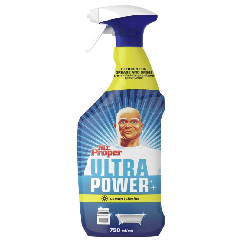 Spray degreaser detergent for cleaning, Lemon, Ultra Power,