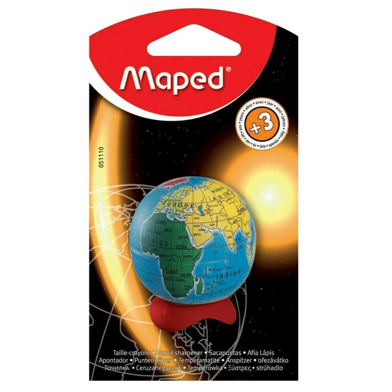Pencil sharpener, Globe, Maped, plastic and metal, 13x7x5 cm
