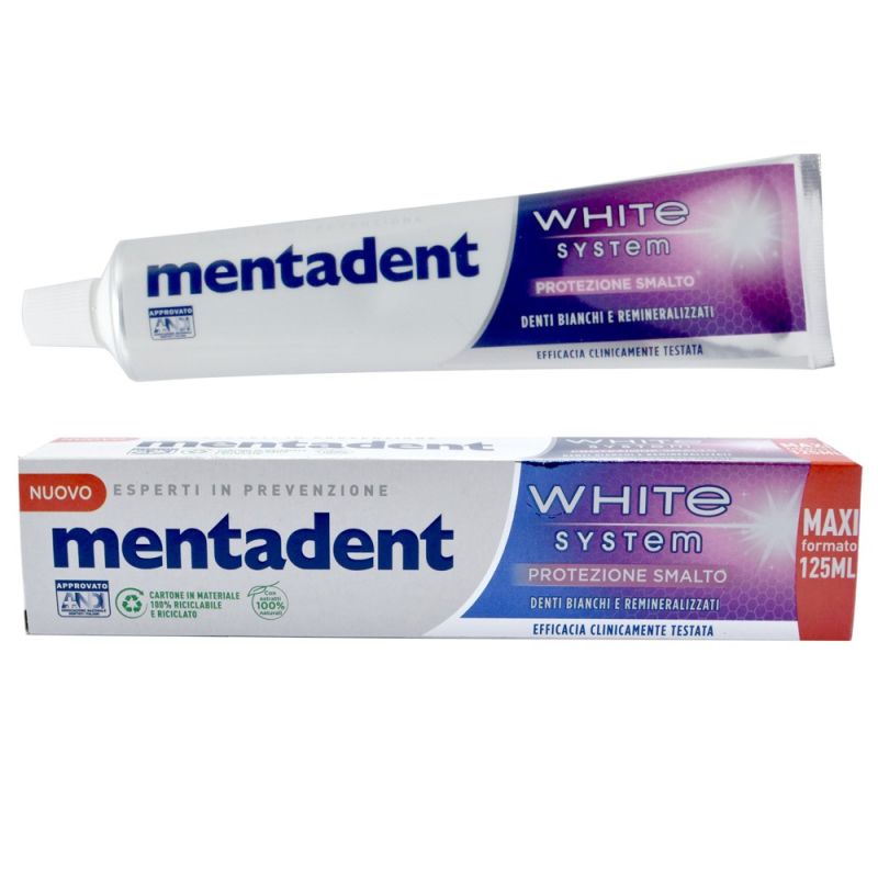 Toothpaste, Mentadent, white, enamel, 125 ml, 1 piece Mega