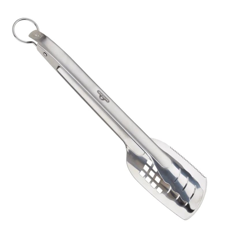Pinze Per Barbecue In Acciaio Inox - Lunghezza 43 Cm, Con Manico In Legno, Design Famiglia Barbecue (Madre)